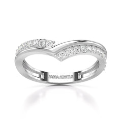 0.25 CT Pave Setting Round Cut Lab Diamond Ring
