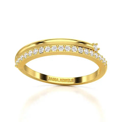 0.20 CT Round Cut Lab Diamond Split Ring Jama Jewels
