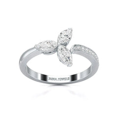 0.50 CT Marquise Cut Diamond Petal Ring Jama Jewels