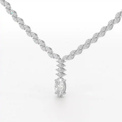 19.9 CT Marquise Cut Lab Diamond Necklace