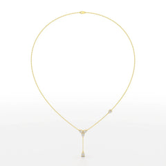 1 CT Drop Necklace with Pear Cut Lab Diamonds Jama Jewels