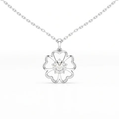 0.65 CT Heart Shape Pave Setting Chain Pendant With Round Cut Lab Diamonds Jama Jewels