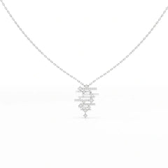 0.35 CT Lines Lab Diamond Chain Pendant with Round Cut Diamonds Jama Jewels