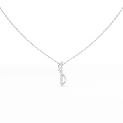 0.15 CT Round Cut Lab Diamond Swirl Chain Pendant
