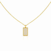 0.50 CT Lab Diamond Rectangular Chain Pendant with Round Diamonds Jama Jewels