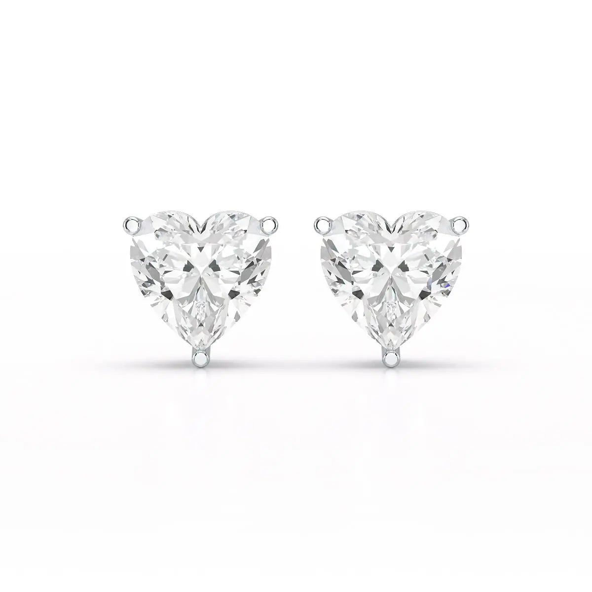 Heart Shape Solitaire Lab Diamond Stud Earrings
