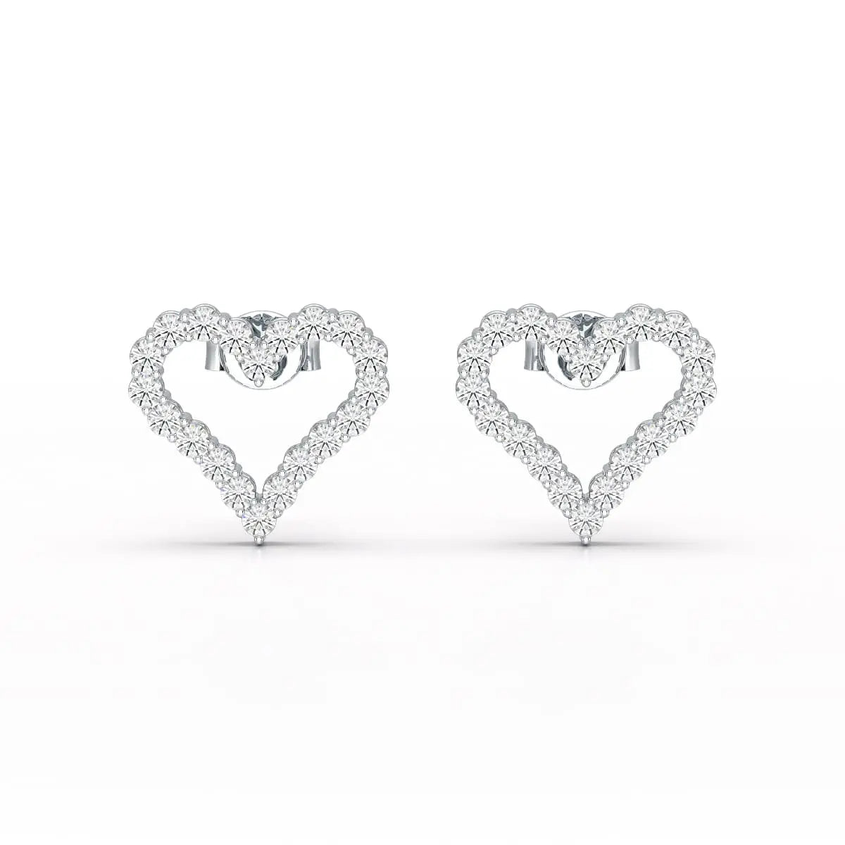 0.56 CT Heart Shaped Lab Diamond Stud Earrings