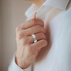 2.2 CT Round Cut Lab Diamond Men's Ring