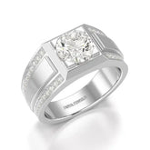 2.42 CT Round Shape Lab Diamond Men's Ring Jama Jewels