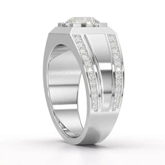 2.42 CT Round Shape Lab Diamond Men's Ring Jama Jewels
