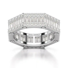 4.45 CT Baguette Cut Lab Diamond Men's Ring Jama Jewels
