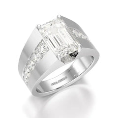 6 CT Emerald Cut Lab Diamond Men's Ring Jama Jewels