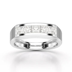 1.4 CT Princess Cut Lab Diamond Men's Ring