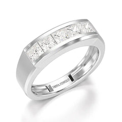 1.4 CT Princess Cut Lab Diamond Men's Ring