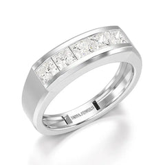 1.4 CT Princess Cut Lab Diamond Men's Ring Jama Jewels