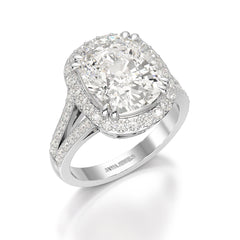 9.77 CT Cushion Cut Halo Lab Diamond Ring