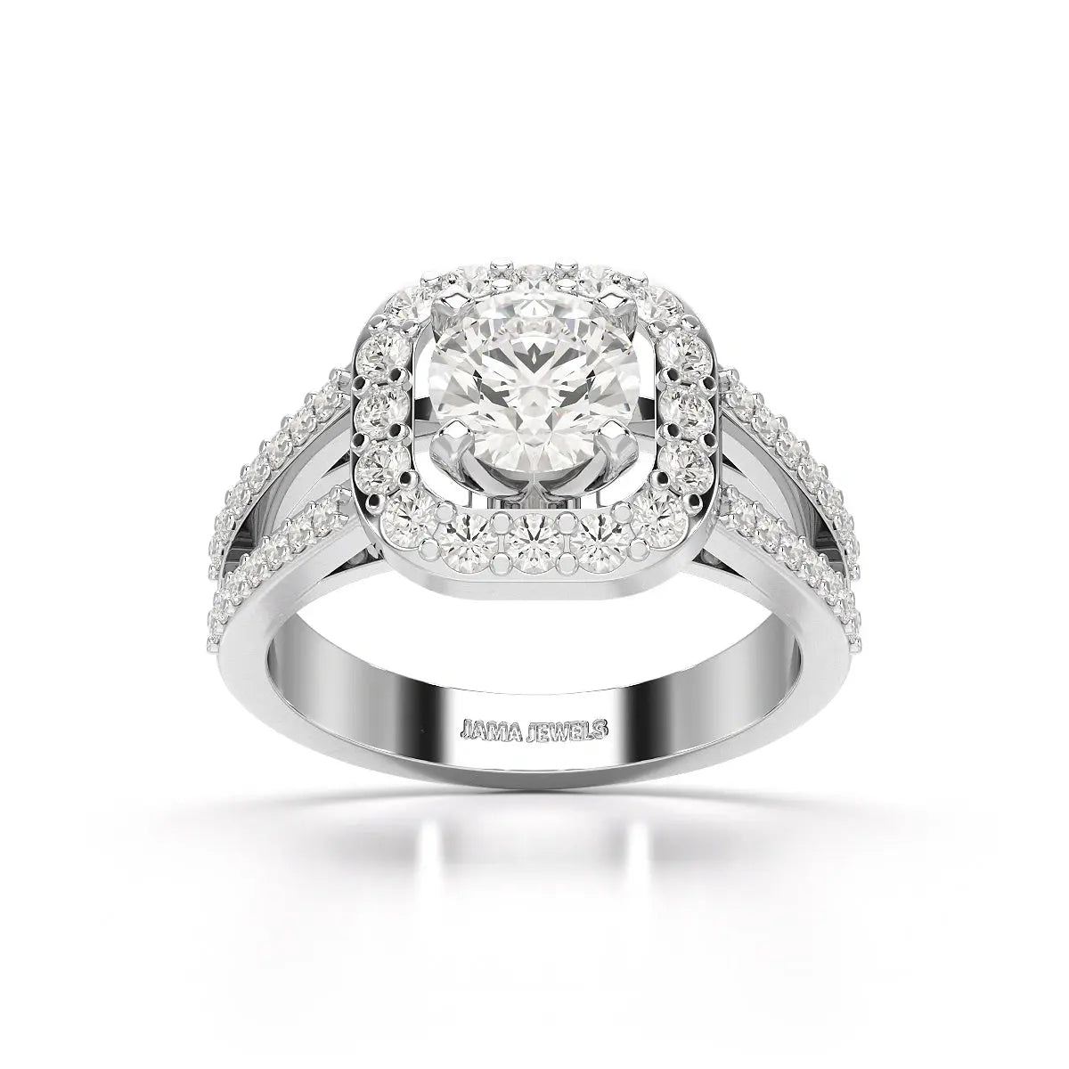 1.72 CT Round Cut Halo Lab Diamond Ring