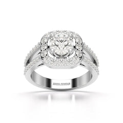 1.72 CT Round Cut Halo Lab Diamond Ring