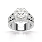 3.78 CT Round Cut Halo Lab Diamond Ring Jama Jewels