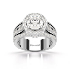 3.78 CT Round Cut Halo Lab Diamond Ring