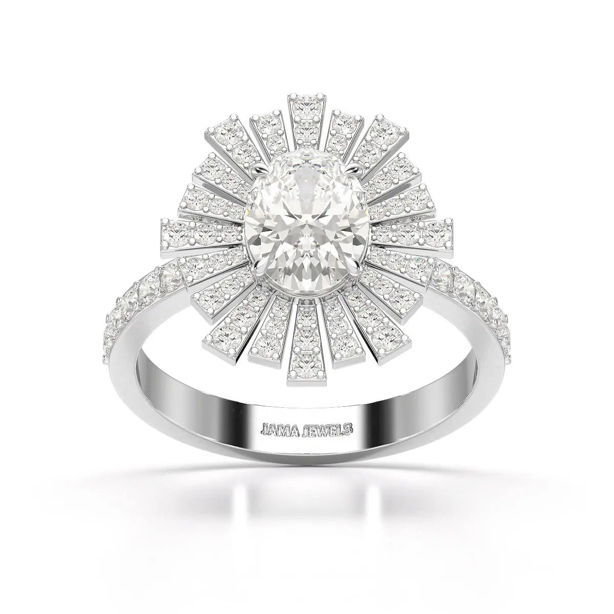 1.93 CT Oval Cut Halo Lab Diamond Ring
