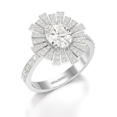 1.93 CT Oval Cut Halo Lab Diamond Ring