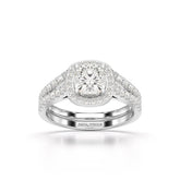 1.77 CT Cushion Cut Halo Layered Lab Diamond Ring