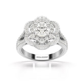 1.92 CT Round Cut Flower Shape Lab Diamond Ring
