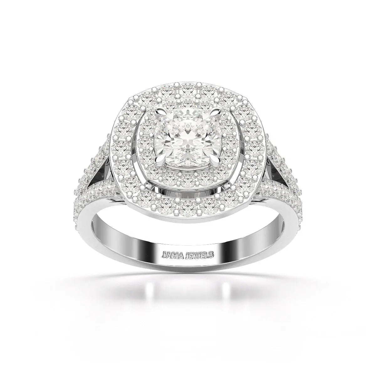 1.83 CT Cushion Cut Halo Lab Diamond Ring