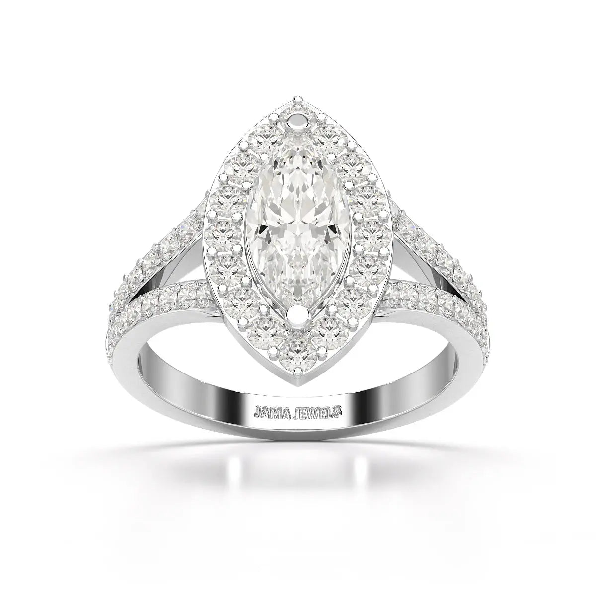 1.83 CT Marquis Cut Halo Lab Diamond Ring