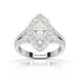 1.83 CT Marquis Cut Halo Lab Diamond Ring