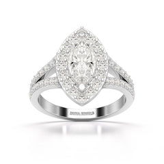 1.83 CT Marquis Cut Halo Lab Diamond Ring
