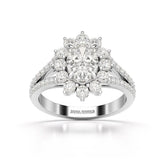 1.94 CT Oval Cut Halo Lab Diamond Ring
