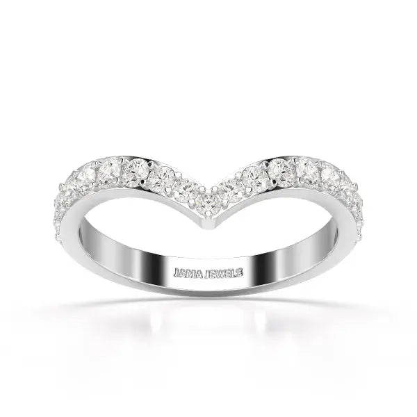 0.57 CT Half Eternity Round Cut Lab Diamond Ring