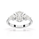 2.1 CT Oval Cut Three Stone Lab Diamond Ring
