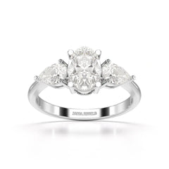 2.1 CT Oval Cut Three Stone Lab Diamond Ring