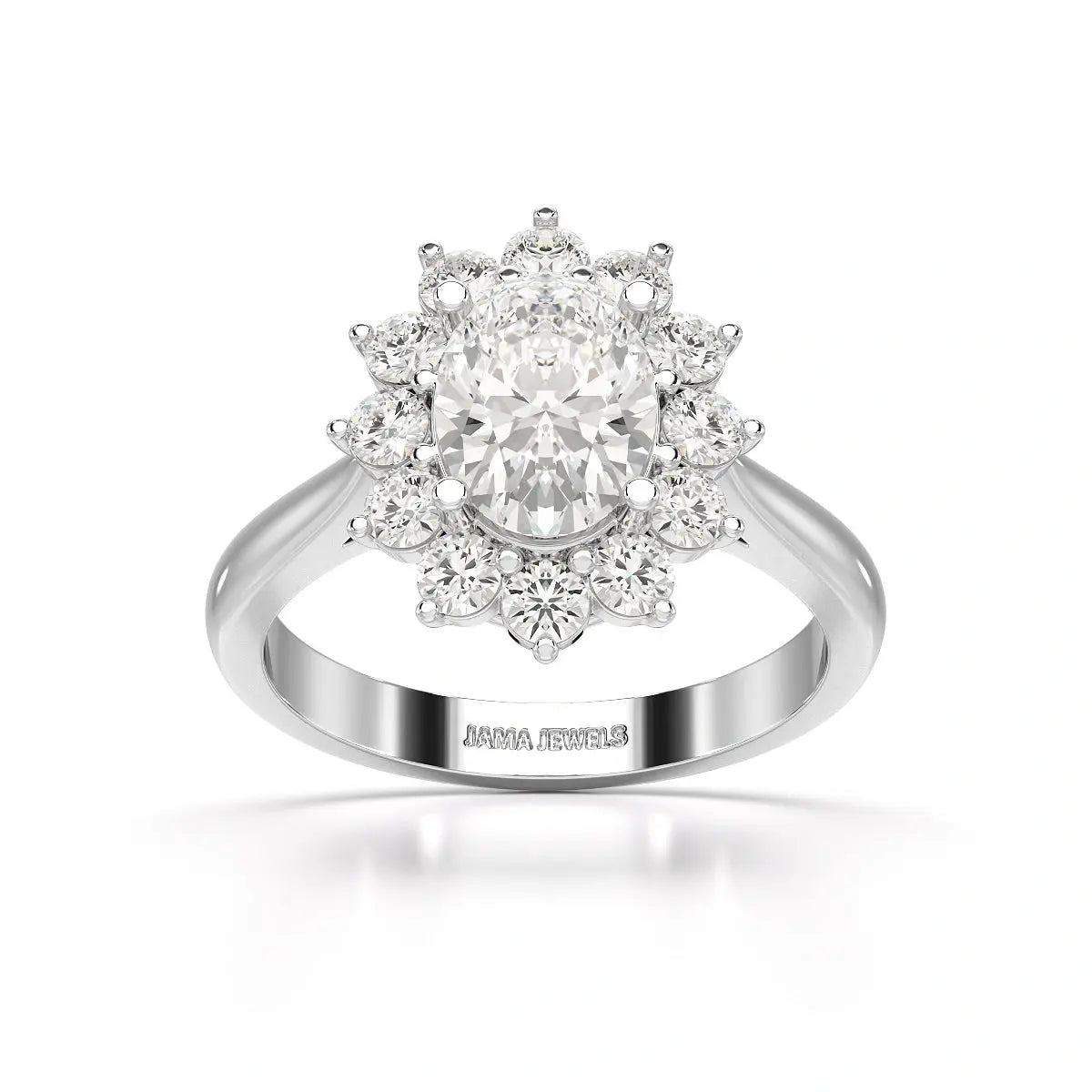 2.12 CT Oval Cut Halo Lab Diamond Ring