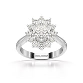 2.12 CT Oval Cut Halo Lab Diamond Ring