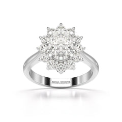 2.12 CT Oval Cut Halo Lab Diamond Ring