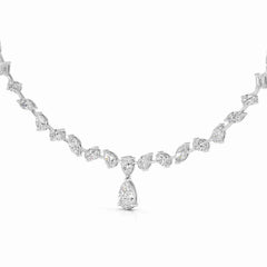 20.83 CT Lab Diamond Pear Cut Emerald Necklace Jama Jewels
