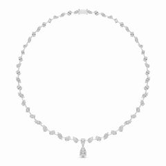 20.83 CT Lab Diamond Pear Cut Emerald Necklace