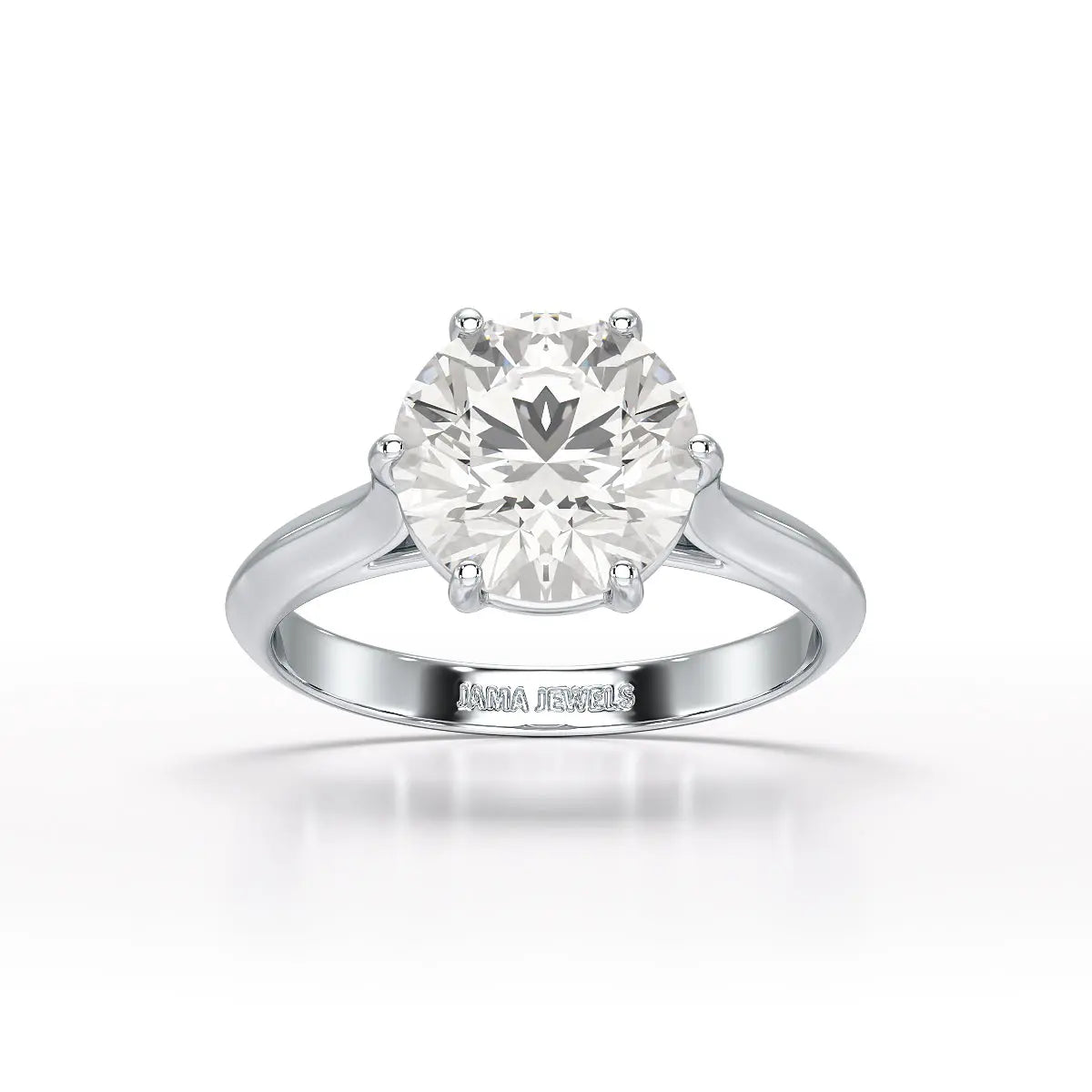 3 CT Solitaire Engagement Lab Grown Diamond Ring - Jama Jewels