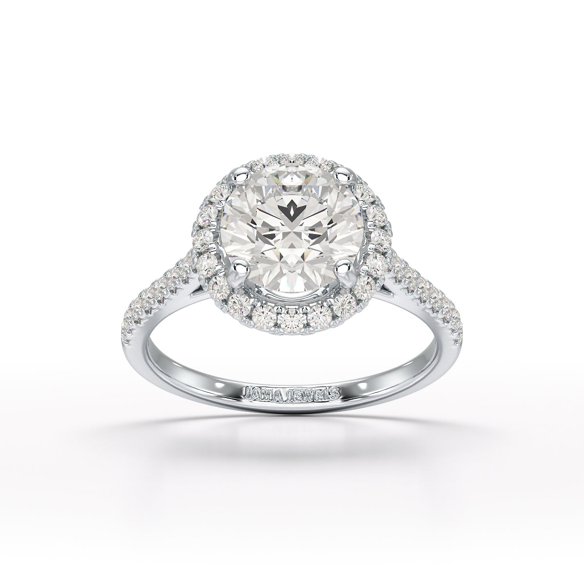 Halo Lab Grown Diamond 2.60 Carat Wedding Ring - Jama Jewels