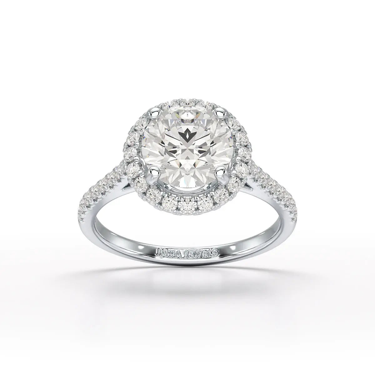 Halo Lab Grown Diamond 2.60 Carat Wedding Ring - Jama Jewels