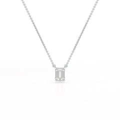 1 CT Emerald Cut Lab Grown Diamond Solitaire Pendant