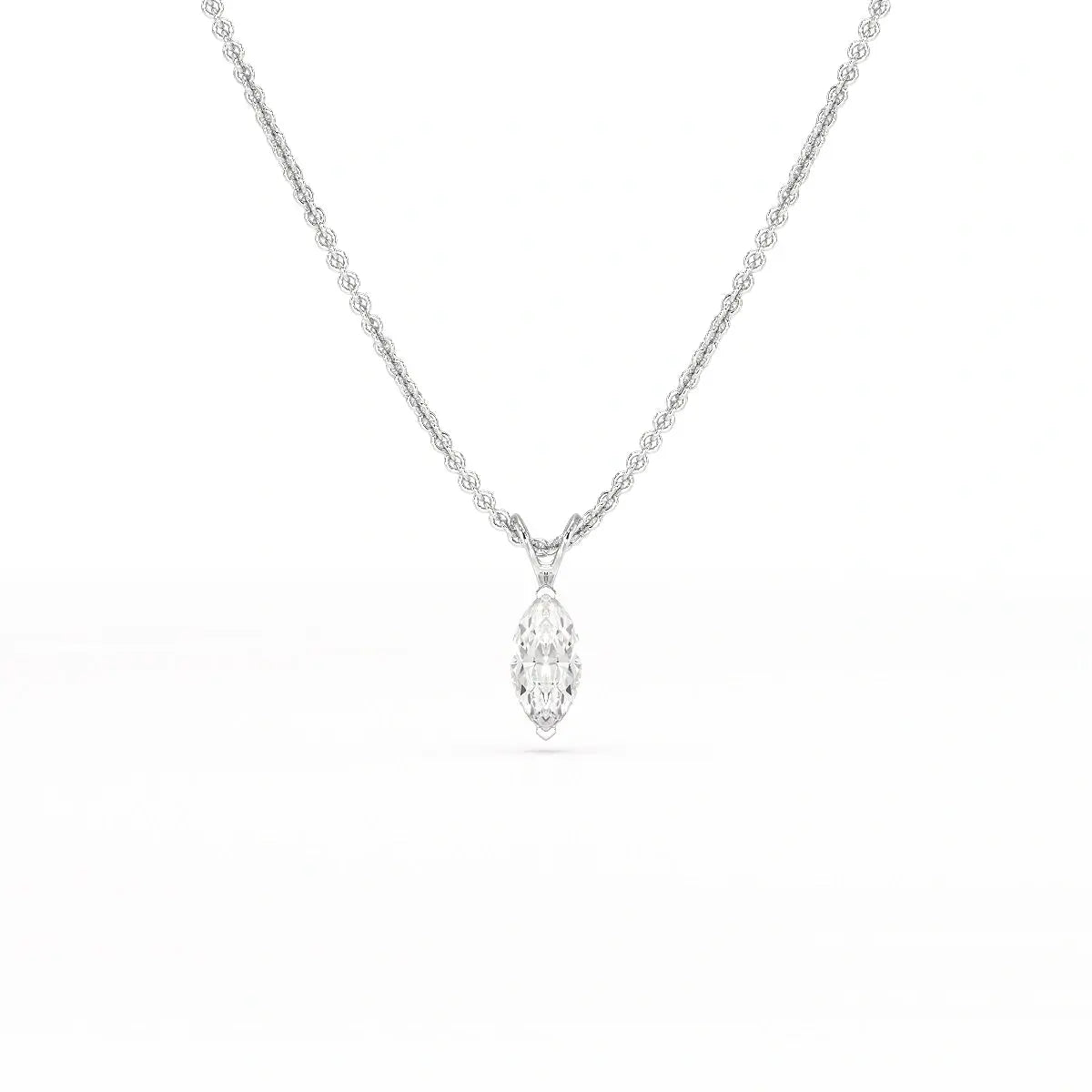 1 CT Lab Grown Diamond Marquise Solitaire Pendant