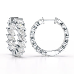 3.4 CT Marquise Cut Lab Diamond Hoop Earrings
