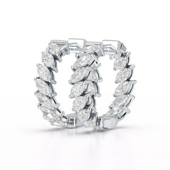 3.4 CT Marquise Cut Lab Diamond Hoop Earrings Jama Jewels
