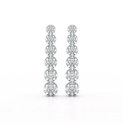 3 CT Lab Diamond Bridal Drop Dangle Earrings - Jama Jewels