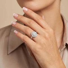 4.00 CT Oval Halo Diamond Ring